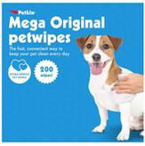 بسته بزرگ دستمال مرطوب حیوانات خانگی پتکین Petkin Mega Wipes 200 عددی روی میز