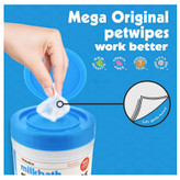 بسته بزرگ دستمال مرطوب حیوانات خانگی پتکین Petkin Mega Wipes 200 عددی روی میز